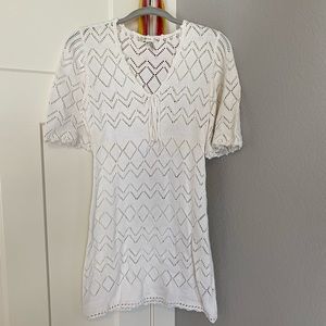 Tyler Boe white knit swim cover up